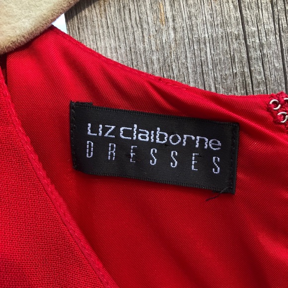 Liz Claiborne Red Long Sleeve Shift Dress - Picture 4 of 8